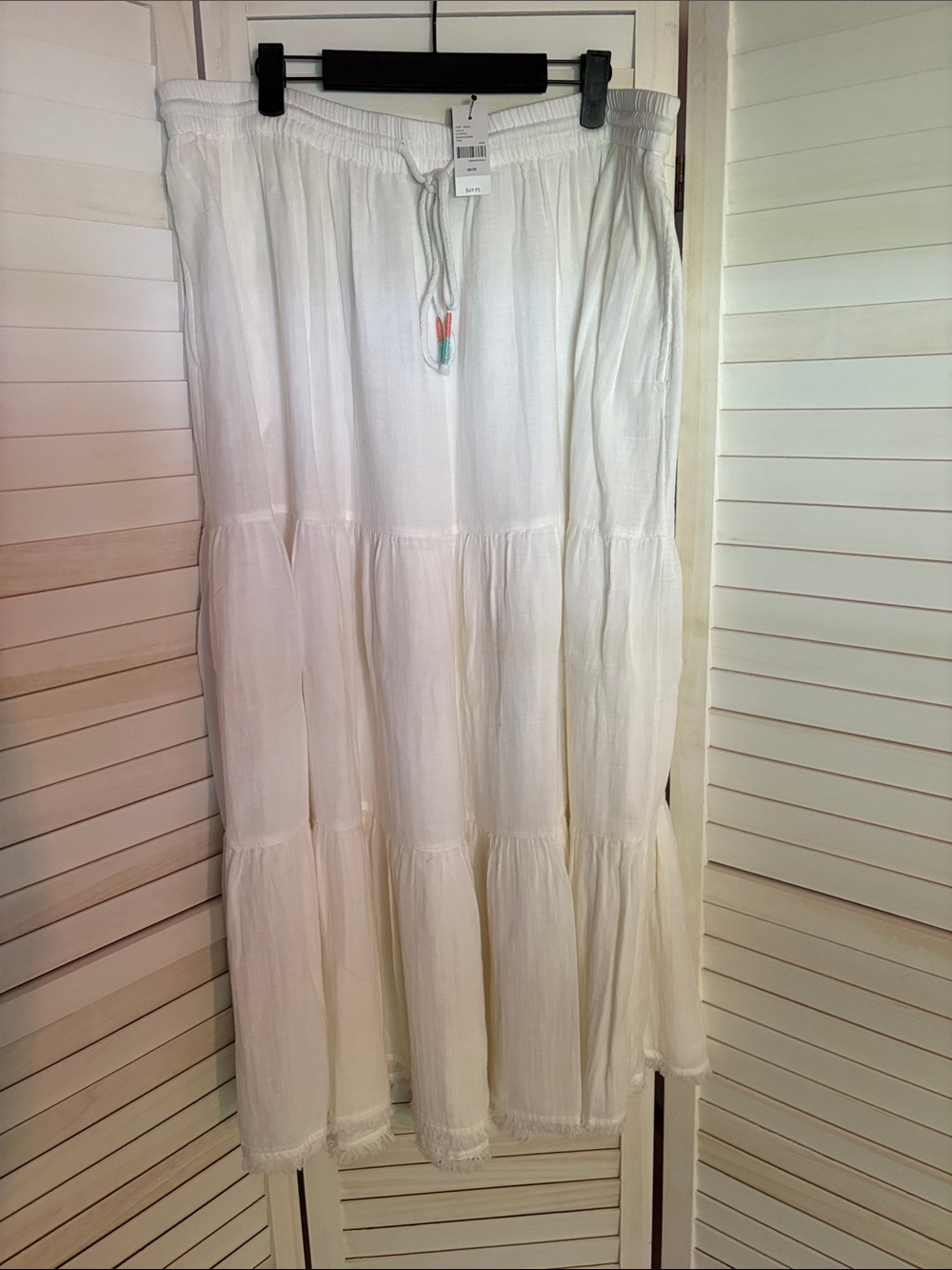 Lane Bryant White Maxi Tiered Skirt
